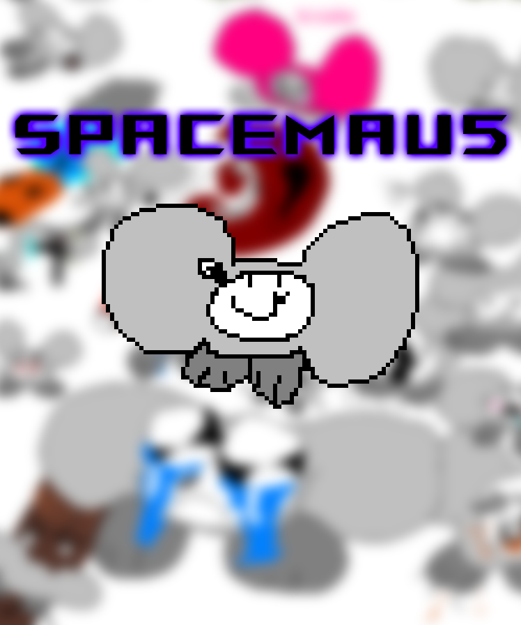 spacemaus in front of a blurred background which contains other spacemaus sprites